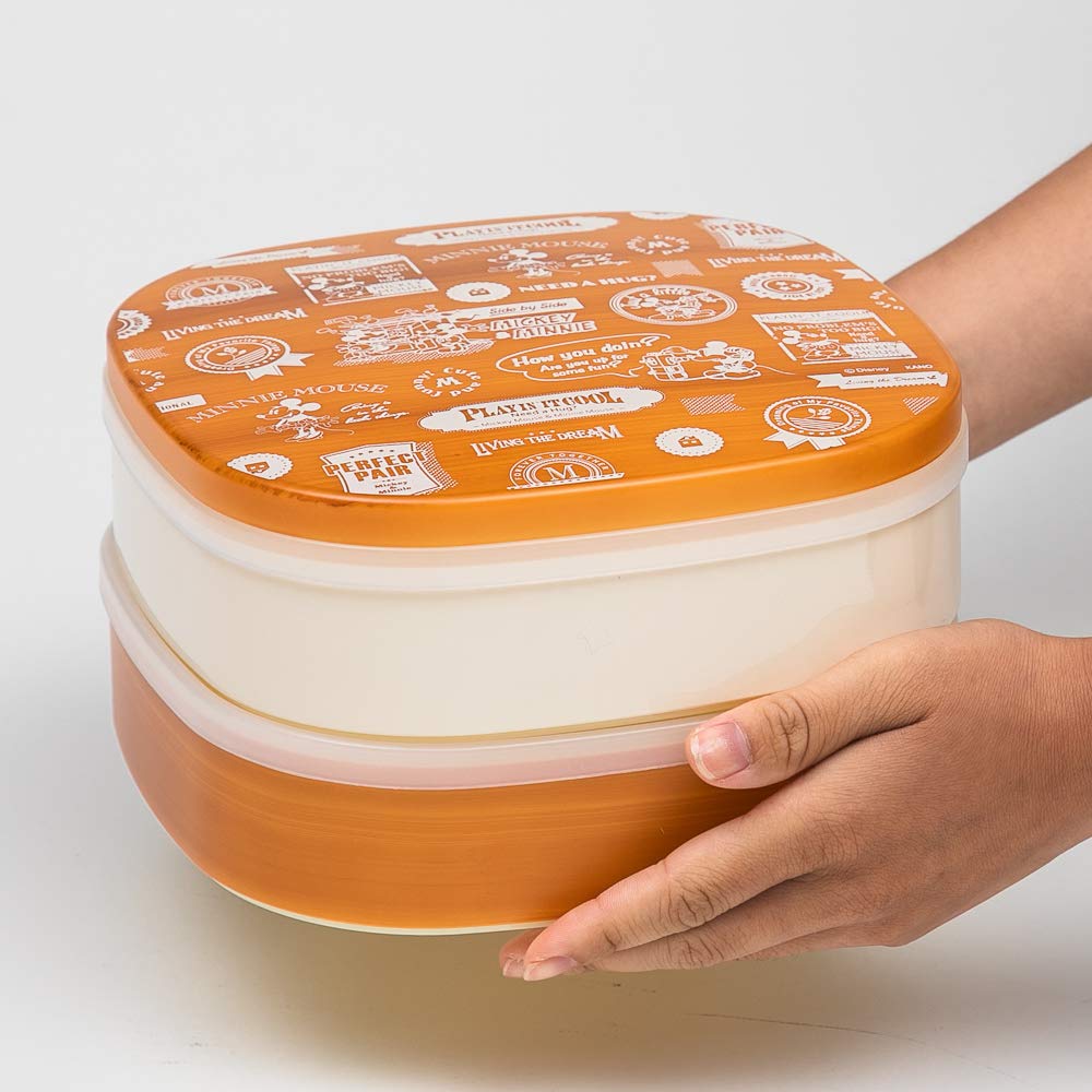 Amazon | Disney ミッキー BG 2段 オードブル 重箱 ライトブラウン